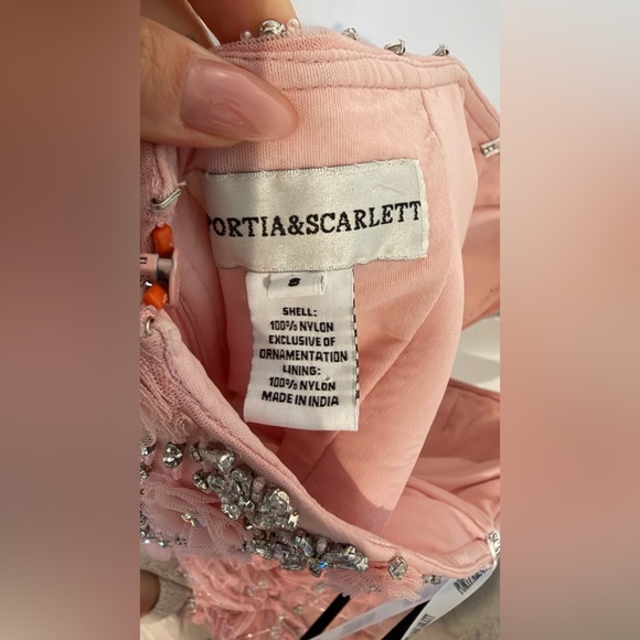 Portia and Scarlett PS26176 - Floral Embellished Plunging V-Neck Dress - Picture 8 of 9